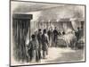 Hotel Dieu, Paris, France : Napoleon III visiting the sufferers of cholera in 1865-French School-Mounted Giclee Print