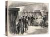 Hotel Dieu, Paris, France : Napoleon III visiting the sufferers of cholera in 1865-French School-Stretched Canvas