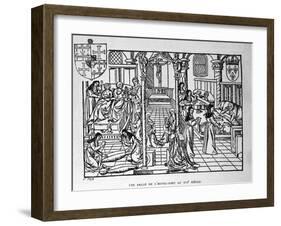 Hotel-Dieu, Paris. Nuns Feed the Living and Shroud the Dead, 1482-null-Framed Art Print