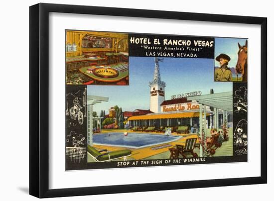 Hotel El Rancho Vegas, Las Vegas, Nevada-null-Framed Art Print