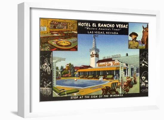 Hotel El Rancho Vegas, Las Vegas, Nevada-null-Framed Art Print