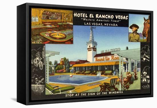 Hotel El Rancho Vegas, Las Vegas, Nevada-null-Framed Stretched Canvas