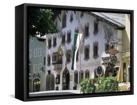 Hotel Exterior, Kitzbuhel, Tirol (Tyrol), Austria-G Richardson-Framed Stretched Canvas