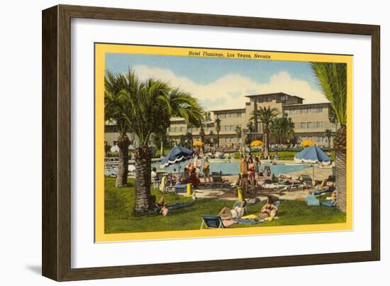 Hotel Flamingo Pool, Las Vegas, Nevada-null-Framed Art Print