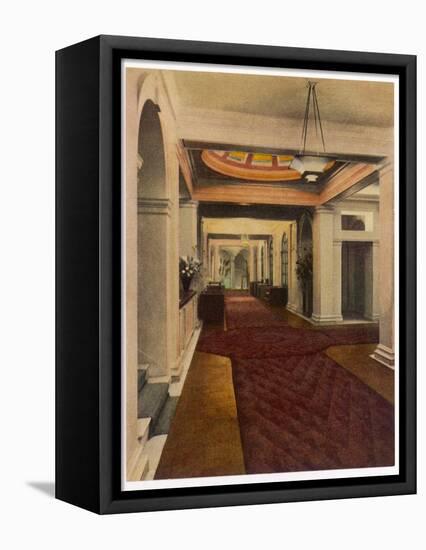 Hotel Hallway 1920s-null-Framed Stretched Canvas