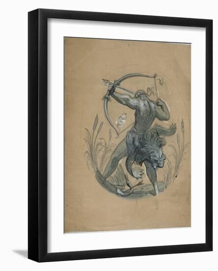 Hôtel Hunebelle (Paris) : grand salon : cycle des douze travaux d'Hercule : Hercule et les oiseaux-Charles Lameire-Framed Giclee Print