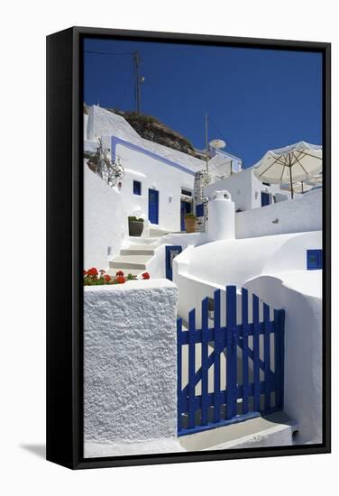 Hotel in Imerovigli, Santorini, Cyclades, Greece-Katja Kreder-Framed Stretched Canvas