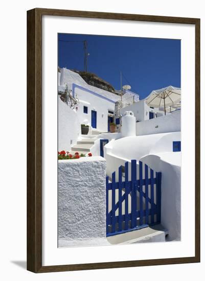 Hotel in Imerovigli, Santorini, Cyclades, Greece-Katja Kreder-Framed Photographic Print