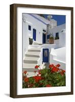 Hotel in Imerovigli, Santorini, Cyclades, Greece-Katja Kreder-Framed Photographic Print