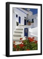 Hotel in Imerovigli, Santorini, Cyclades, Greece-Katja Kreder-Framed Photographic Print