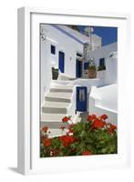 Hotel in Imerovigli, Santorini, Cyclades, Greece-Katja Kreder-Framed Photographic Print