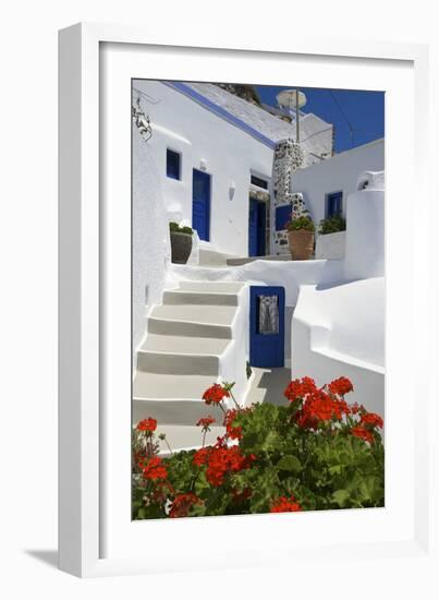 Hotel in Imerovigli, Santorini, Cyclades, Greece-Katja Kreder-Framed Photographic Print