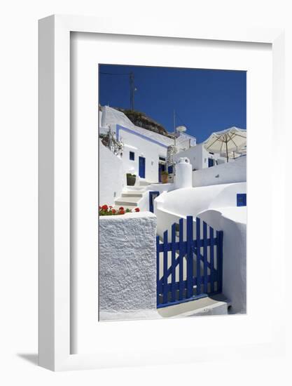 Hotel in Imerovigli, Santorini, Cyclades, Greece-Katja Kreder-Framed Photographic Print