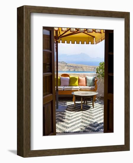 Hotel Interior Detail, Lindos, Rhodes, Greece-Doug Pearson-Framed Photographic Print