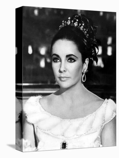 Hotel International THE V.I.P.S d'Anthony Asquith with Elizabeth Taylor, 1963 (b/w photo)-null-Stretched Canvas