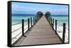 Hotel Jetty, Bwejuu Beach, Zanzibar, Tanzania, Indian Ocean, East Africa, Africa-Peter Richardson-Framed Stretched Canvas