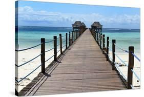 Hotel Jetty, Bwejuu Beach, Zanzibar, Tanzania, Indian Ocean, East Africa, Africa-Peter Richardson-Stretched Canvas