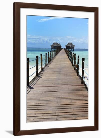 Hotel Jetty, Bwejuu Beach, Zanzibar, Tanzania, Indian Ocean, East Africa, Africa-Peter Richardson-Framed Photographic Print