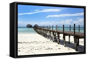 Hotel Jetty, Bwejuu Beach, Zanzibar, Tanzania, Indian Ocean, East Africa, Africa-Peter Richardson-Framed Stretched Canvas