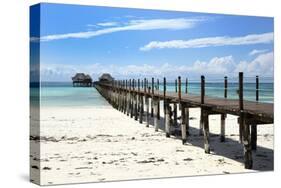 Hotel Jetty, Bwejuu Beach, Zanzibar, Tanzania, Indian Ocean, East Africa, Africa-Peter Richardson-Stretched Canvas