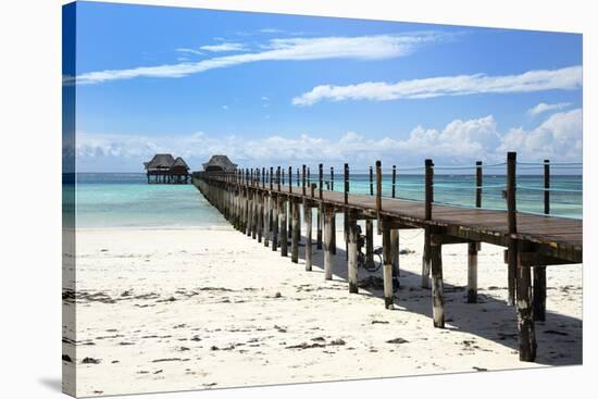 Hotel Jetty, Bwejuu Beach, Zanzibar, Tanzania, Indian Ocean, East Africa, Africa-Peter Richardson-Stretched Canvas