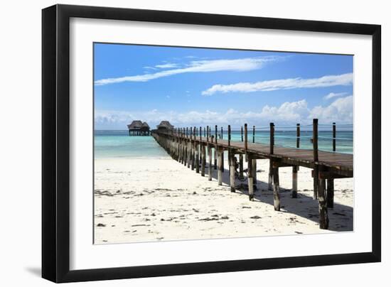 Hotel Jetty, Bwejuu Beach, Zanzibar, Tanzania, Indian Ocean, East Africa, Africa-Peter Richardson-Framed Photographic Print