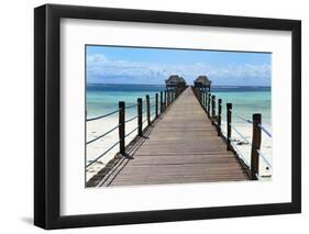 Hotel Jetty, Bwejuu Beach, Zanzibar, Tanzania, Indian Ocean, East Africa, Africa-Peter Richardson-Framed Photographic Print