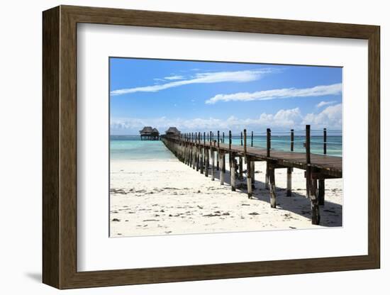 Hotel Jetty, Bwejuu Beach, Zanzibar, Tanzania, Indian Ocean, East Africa, Africa-Peter Richardson-Framed Photographic Print