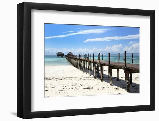 Hotel Jetty, Bwejuu Beach, Zanzibar, Tanzania, Indian Ocean, East Africa, Africa-Peter Richardson-Framed Photographic Print