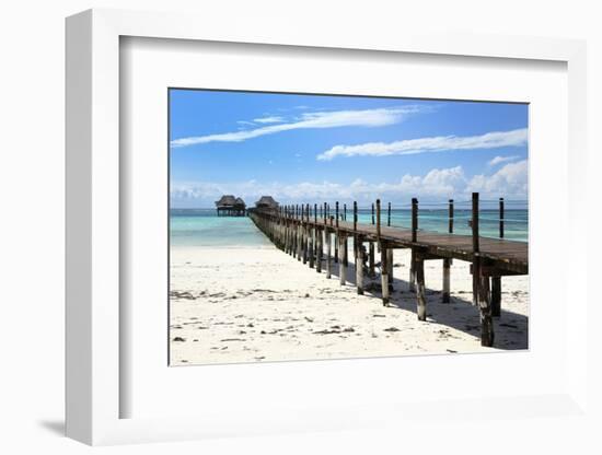 Hotel Jetty, Bwejuu Beach, Zanzibar, Tanzania, Indian Ocean, East Africa, Africa-Peter Richardson-Framed Photographic Print