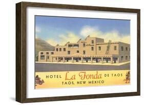 Hotel La Fonda in Taos, New Mexico-null-Framed Art Print