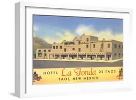 Hotel La Fonda in Taos, New Mexico-null-Framed Art Print