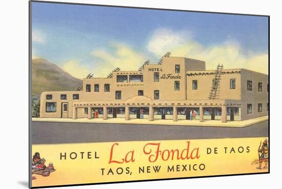 Hotel La Fonda in Taos, New Mexico-null-Mounted Art Print