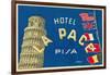 Hotel La Pace, Pisa, Italy-Found Image Press-Framed Giclee Print