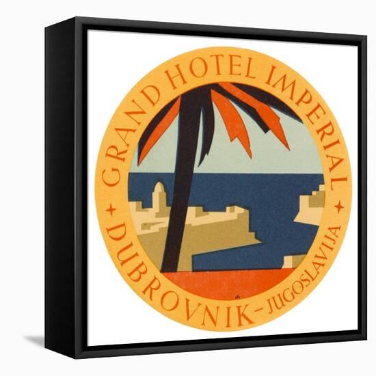 Hotel Label from the Grand Hotel Imperial Dubrovnik Yugoslavia-null-Framed Stretched Canvas