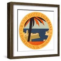 Hotel Label from the Grand Hotel Imperial Dubrovnik Yugoslavia-null-Framed Art Print