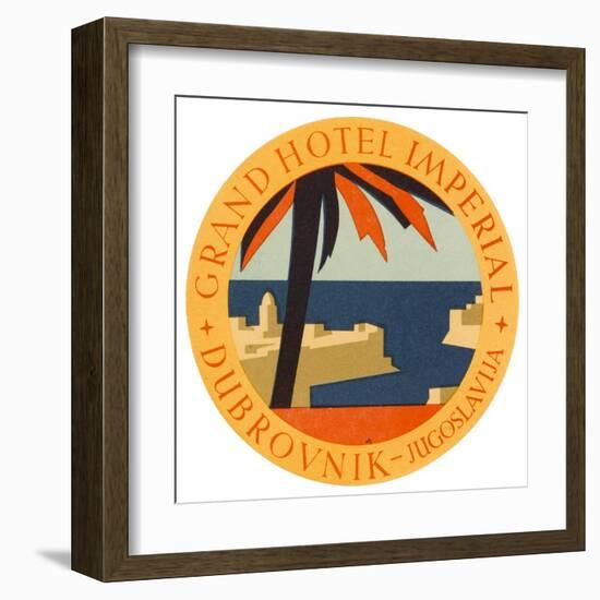 Hotel Label from the Grand Hotel Imperial Dubrovnik Yugoslavia-null-Framed Art Print