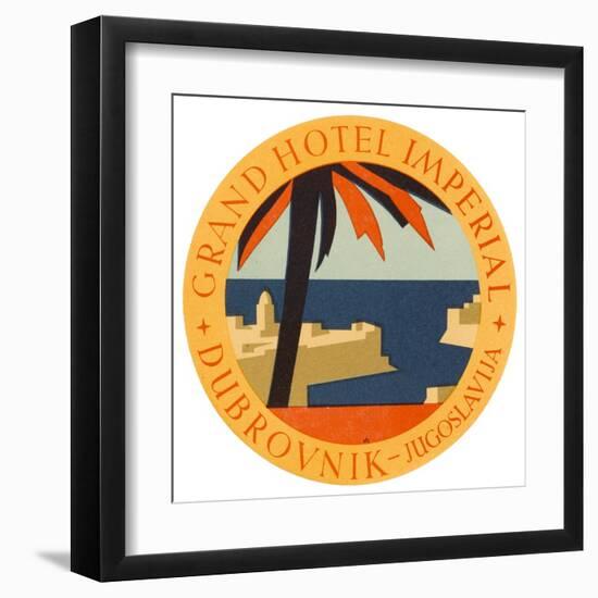 Hotel Label from the Grand Hotel Imperial Dubrovnik Yugoslavia-null-Framed Art Print