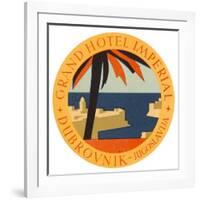 Hotel Label from the Grand Hotel Imperial Dubrovnik Yugoslavia-null-Framed Art Print