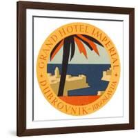 Hotel Label from the Grand Hotel Imperial Dubrovnik Yugoslavia-null-Framed Art Print