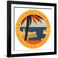 Hotel Label from the Grand Hotel Imperial Dubrovnik Yugoslavia-null-Framed Art Print