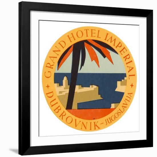 Hotel Label from the Grand Hotel Imperial Dubrovnik Yugoslavia-null-Framed Art Print