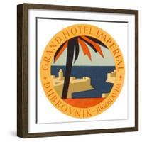 Hotel Label from the Grand Hotel Imperial Dubrovnik Yugoslavia-null-Framed Art Print