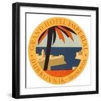 Hotel Label from the Grand Hotel Imperial Dubrovnik Yugoslavia-null-Framed Art Print