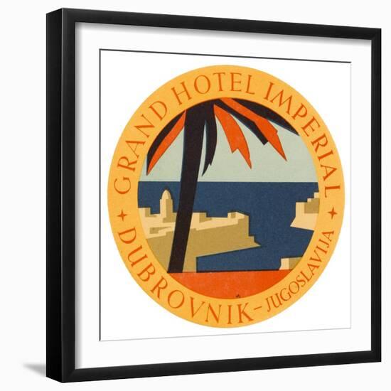 Hotel Label from the Grand Hotel Imperial Dubrovnik Yugoslavia-null-Framed Art Print