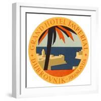 Hotel Label from the Grand Hotel Imperial Dubrovnik Yugoslavia-null-Framed Art Print