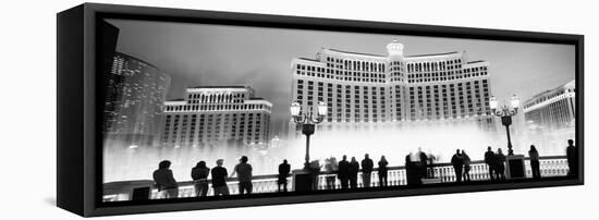 Hotel Lit Up at Night, Bellagio Resort and Casino, the Strip, Las Vegas, Nevada, USA-null-Framed Stretched Canvas