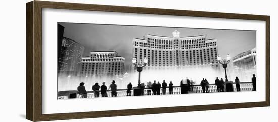 Hotel Lit Up at Night, Bellagio Resort and Casino, the Strip, Las Vegas, Nevada, USA-null-Framed Photographic Print