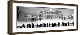 Hotel Lit Up at Night, Bellagio Resort and Casino, the Strip, Las Vegas, Nevada, USA-null-Framed Photographic Print