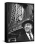 Hotel Magnate Conrad N. Hilton in Front of the Waldorf Astoria Hotel-Martha Holmes-Framed Stretched Canvas